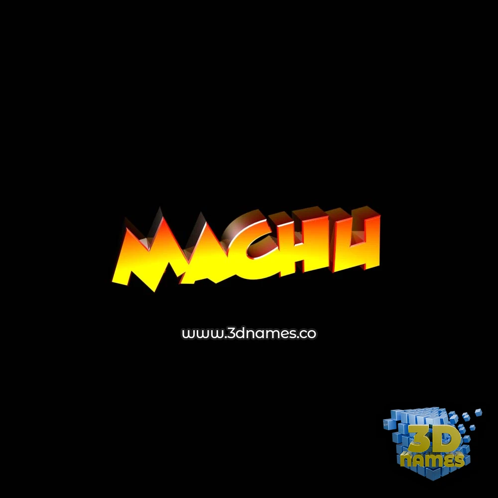 machu in Black Background style - 3D name wallpaper