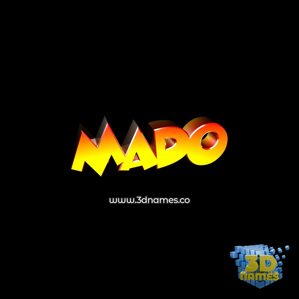 mado in Black Background style - 3D name wallpaper