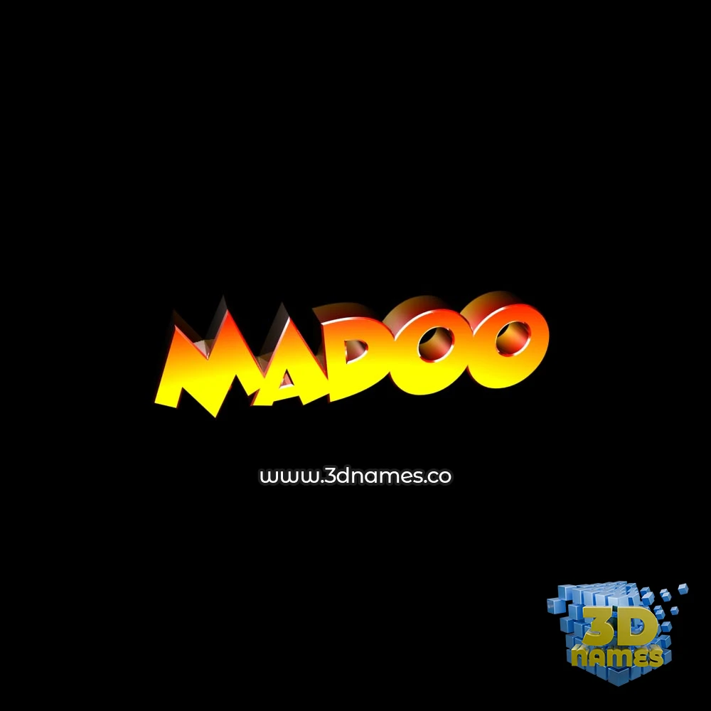 madoo in Black Background style - 3D name wallpaper