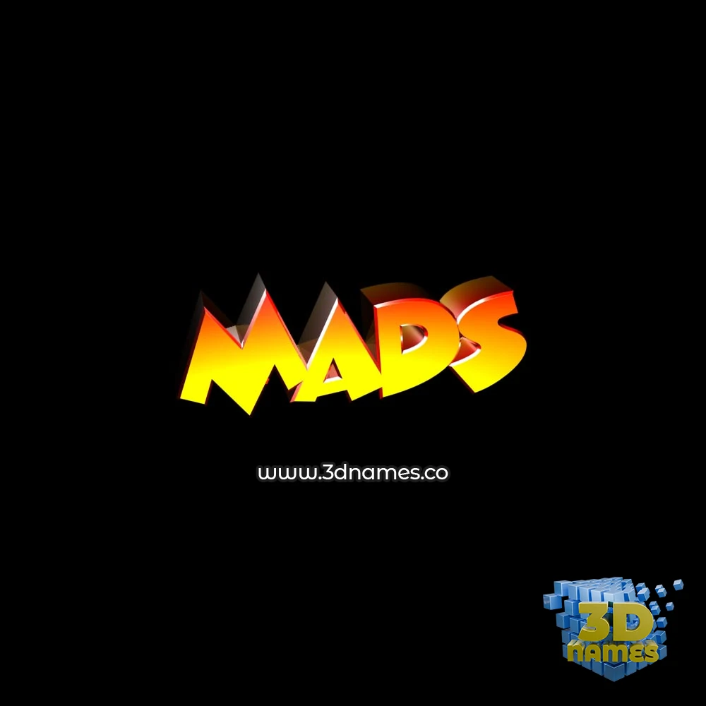 mads in Black Background style - 3D name wallpaper