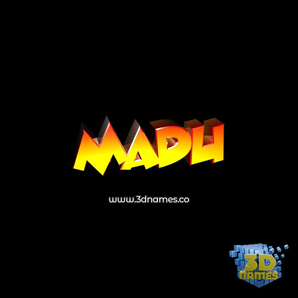 madu in Black Background style - 3D name wallpaper