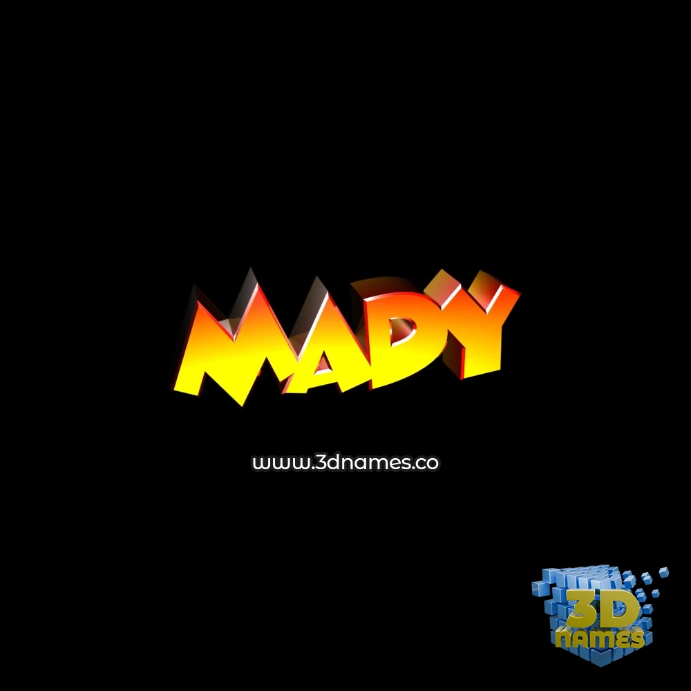mady in Black Background style - 3D name wallpaper