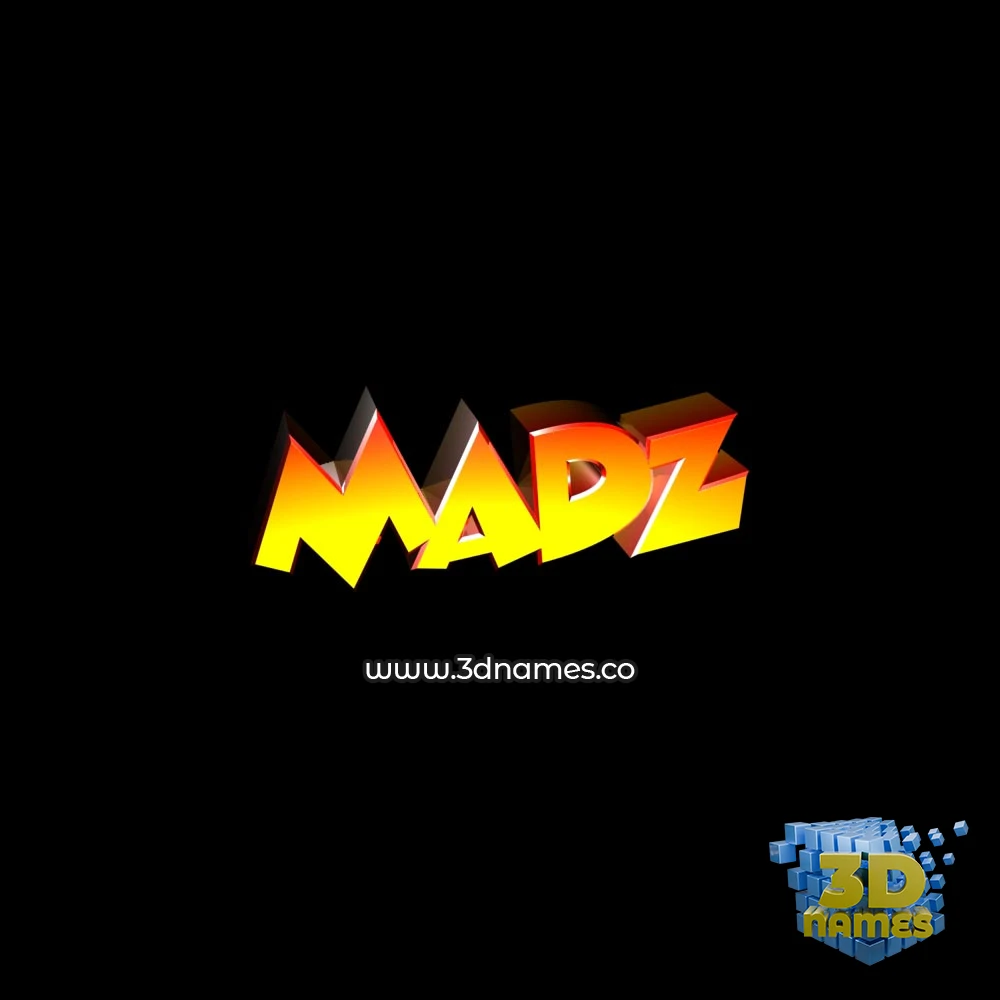 madz in Black Background style - 3D name wallpaper
