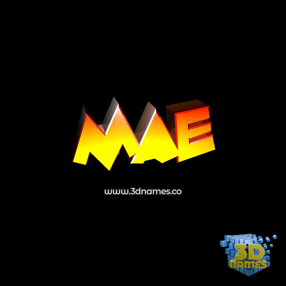 mae in Black Background style - 3D name wallpaper