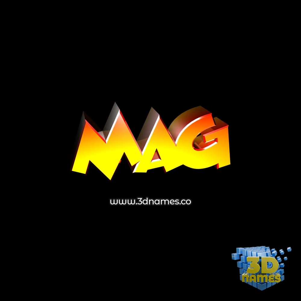 mag in Black Background style - 3D name wallpaper