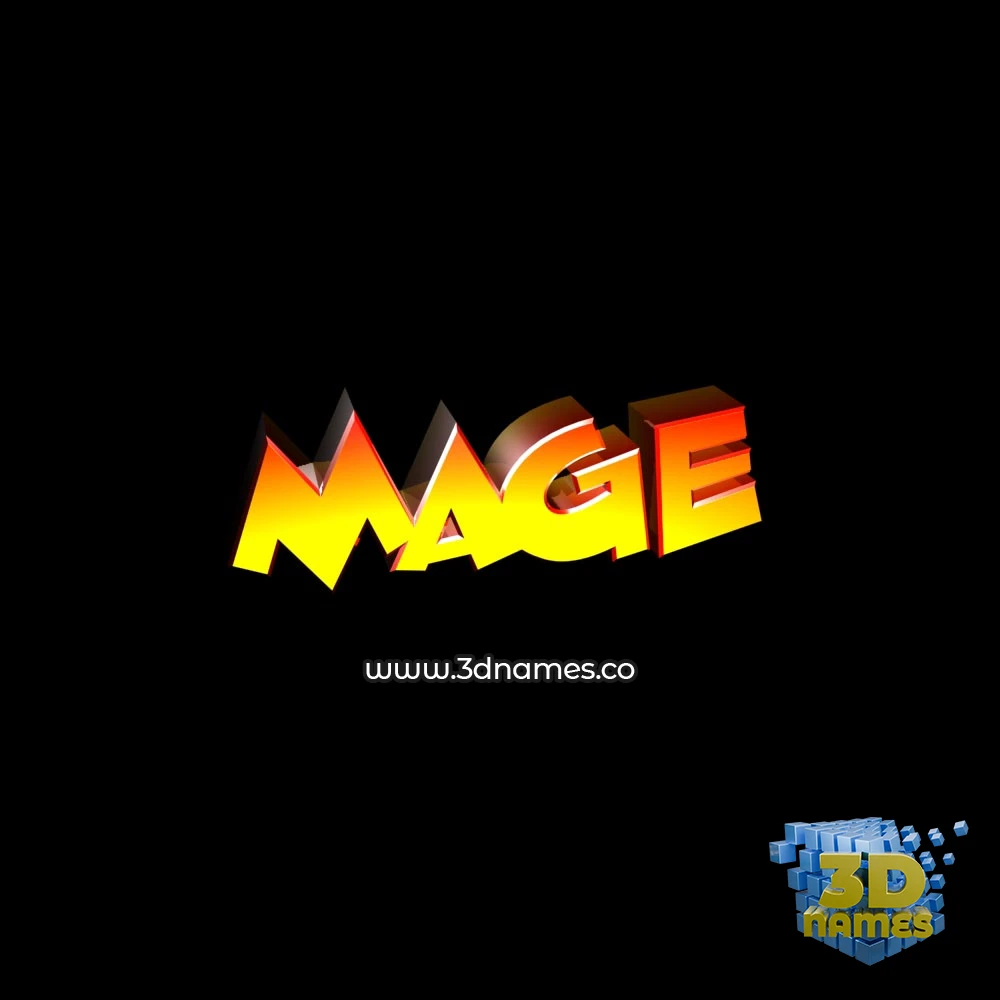 mage in Black Background style - 3D name wallpaper
