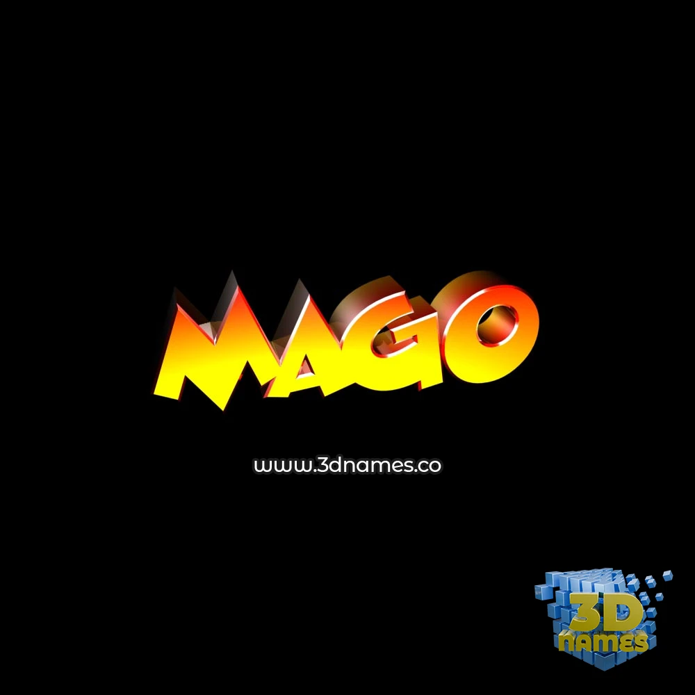 mago in Black Background style - 3D name wallpaper