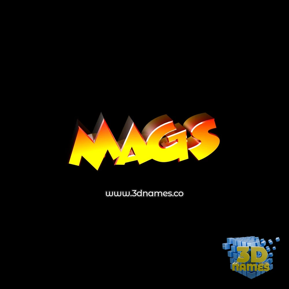 mags in Black Background style - 3D name wallpaper