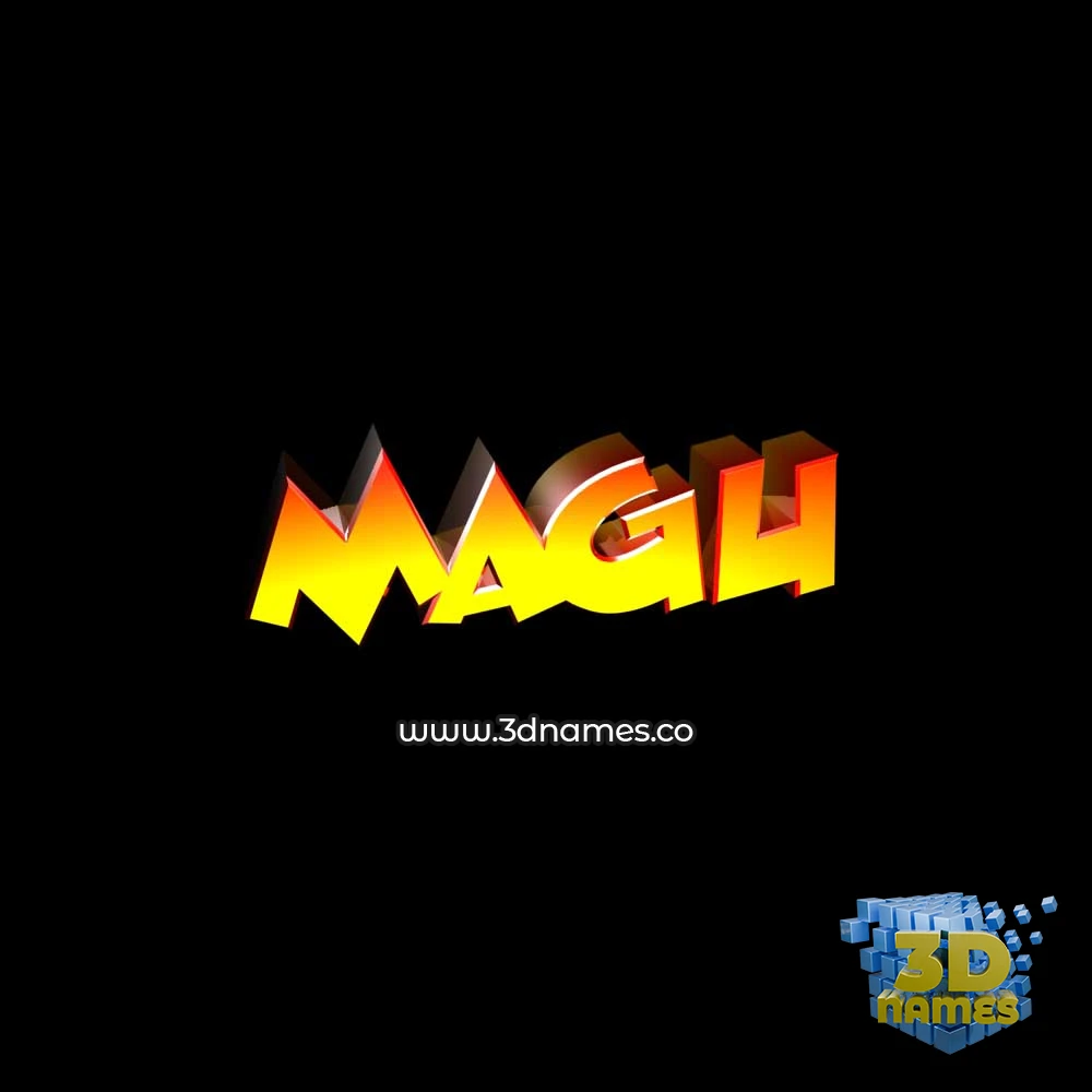 magu in Black Background style - 3D name wallpaper