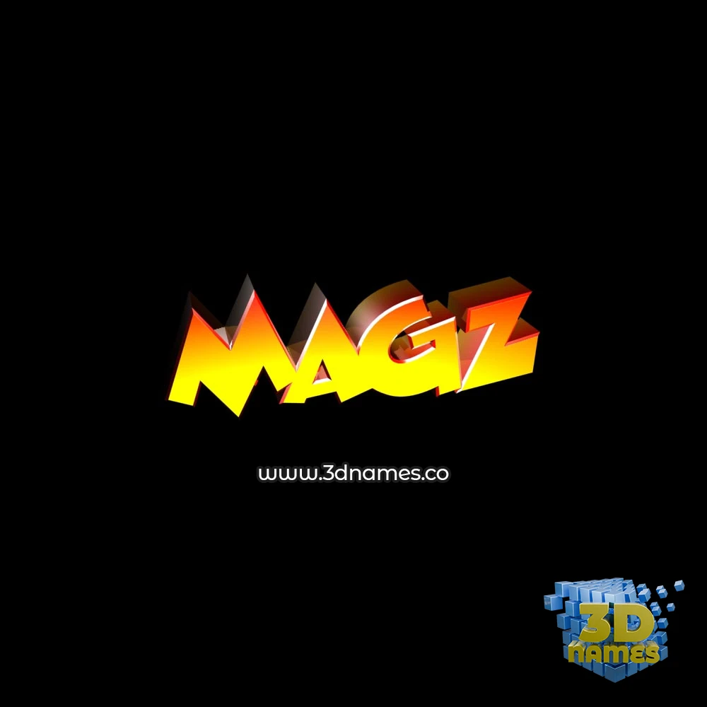 magz in Black Background style - 3D name wallpaper