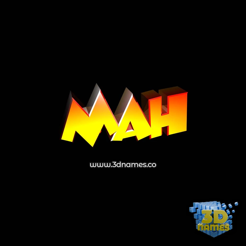 mah in Black Background style - 3D name wallpaper