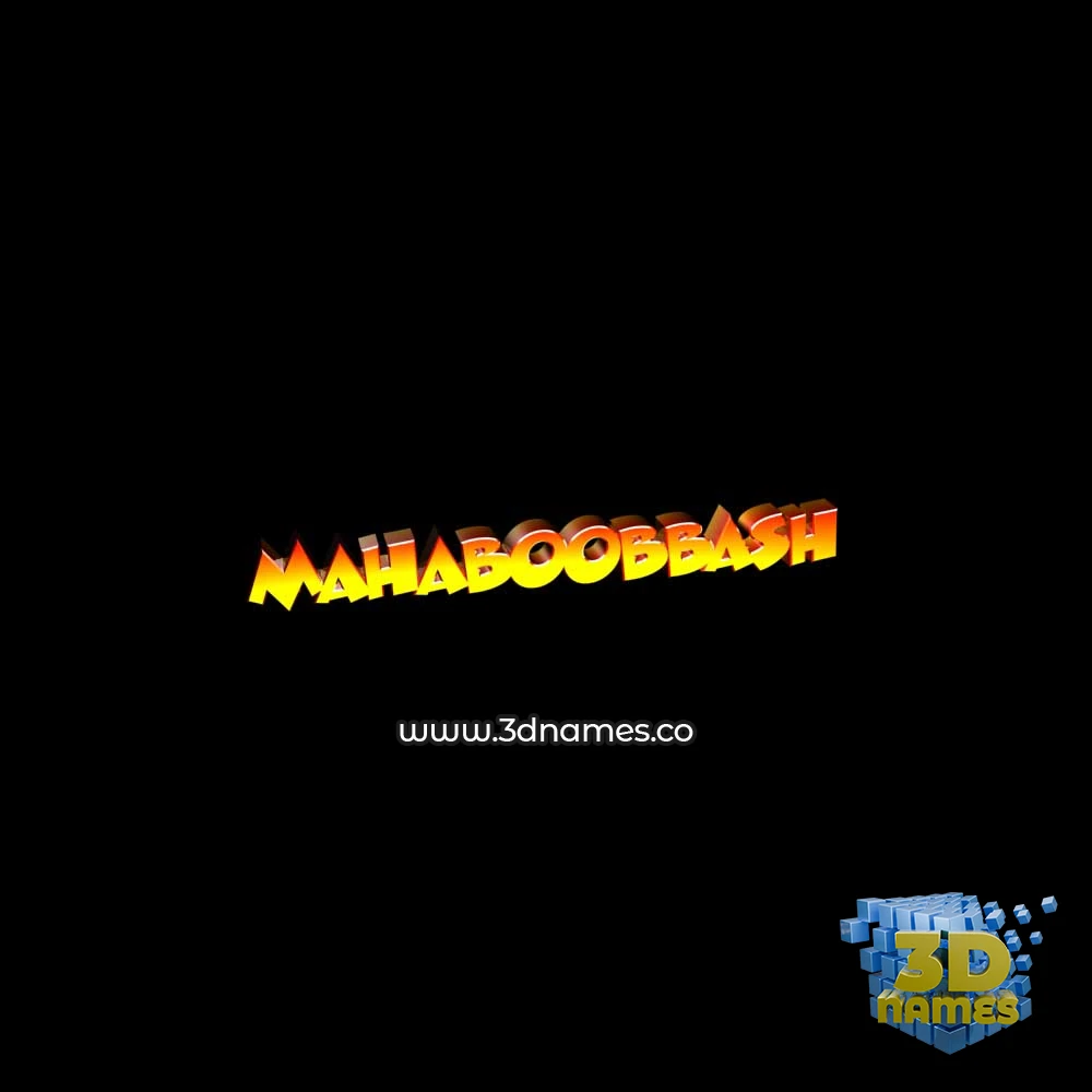mahaboobbash in Black Background style - 3D name wallpaper