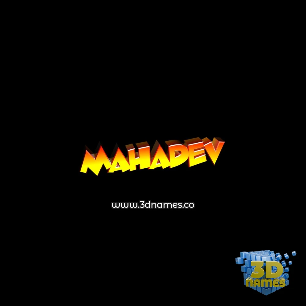 mahadev in Black Background style - 3D name wallpaper