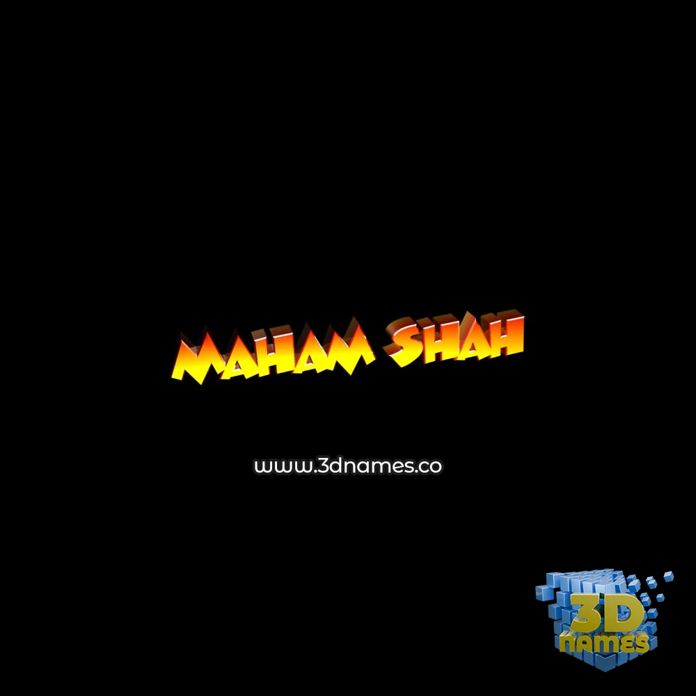 maham shah in Black Background style - 3D name wallpaper