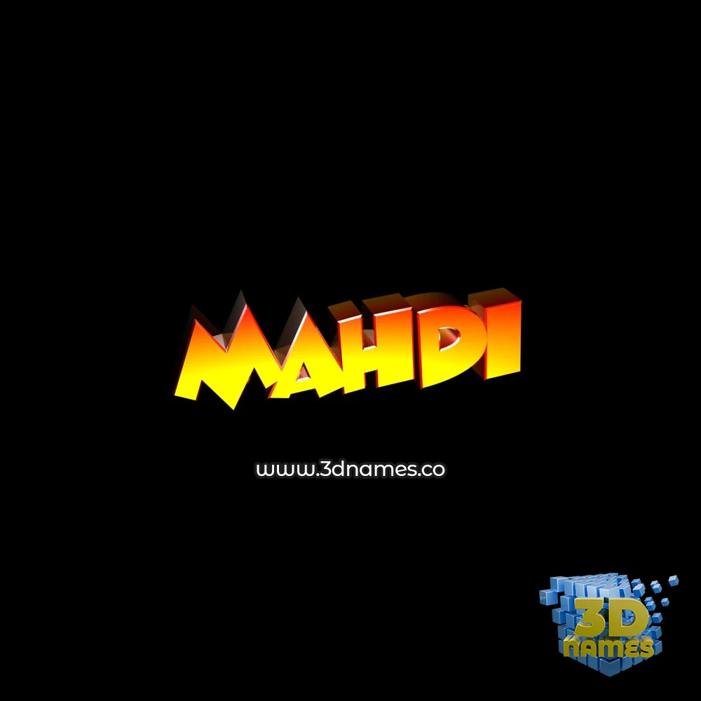 mahdi in Black Background style - 3D name wallpaper
