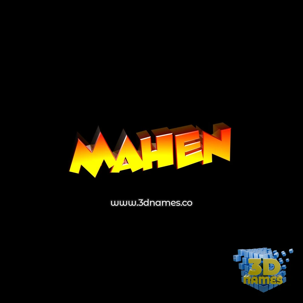 mahen in Black Background style - 3D name wallpaper
