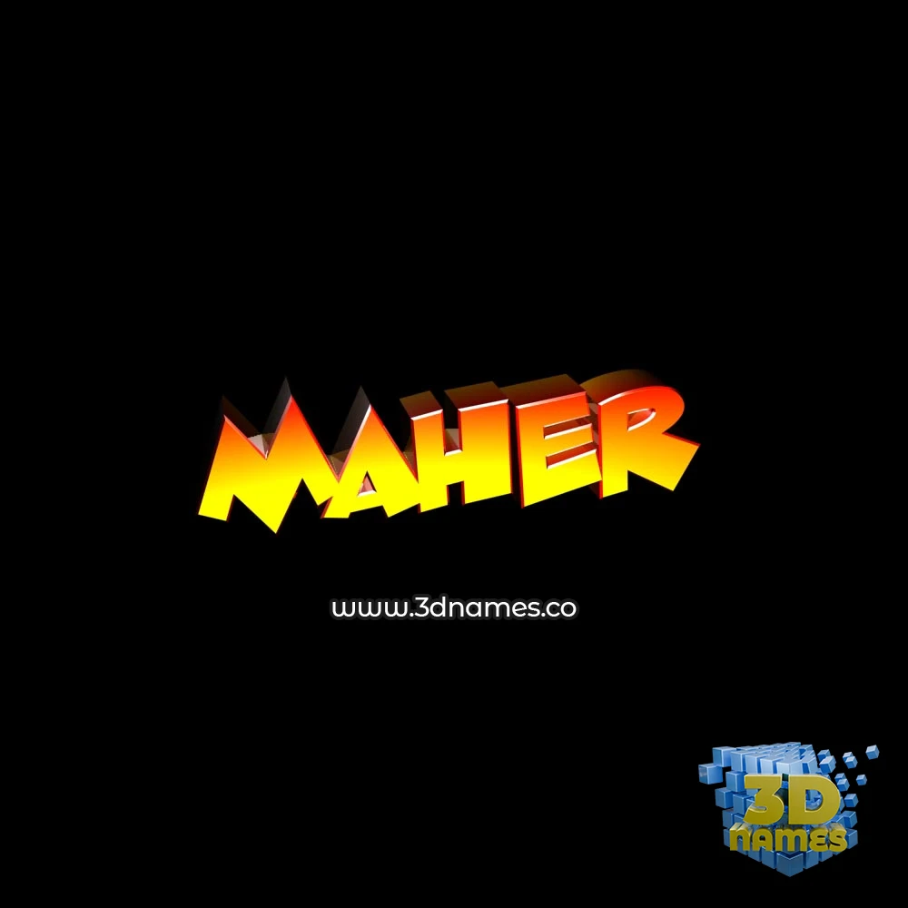 maher in Black Background style - 3D name wallpaper
