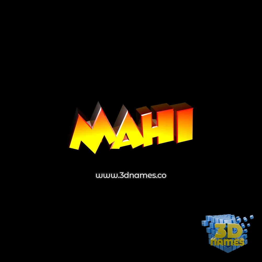 mahi in Black Background style - 3D name wallpaper