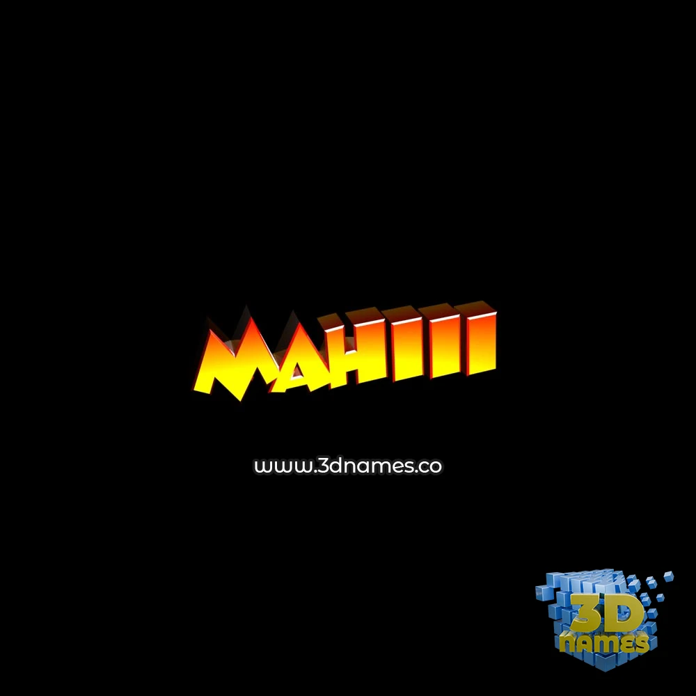 mahiii in Black Background style - 3D name wallpaper