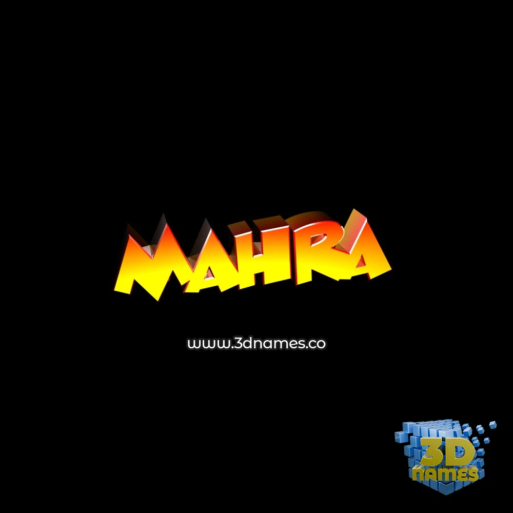 mahra in Black Background style - 3D name wallpaper