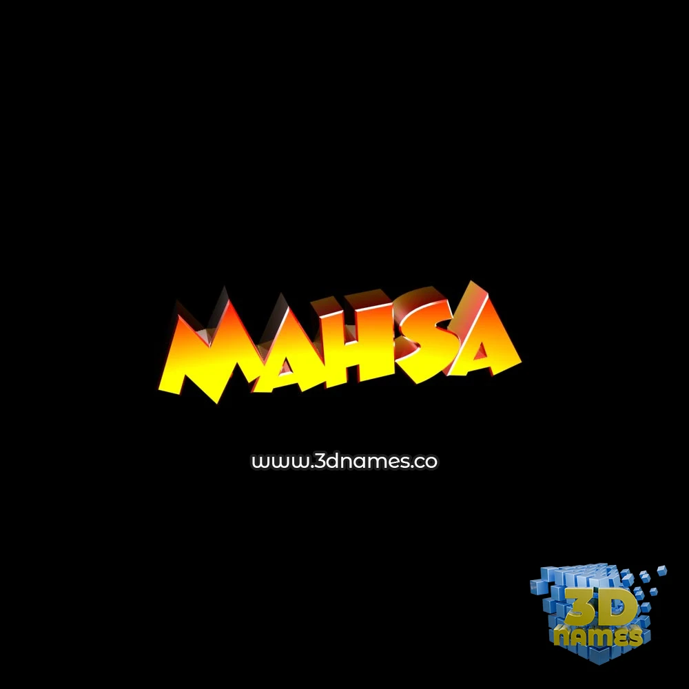 mahsa in Black Background style - 3D name wallpaper