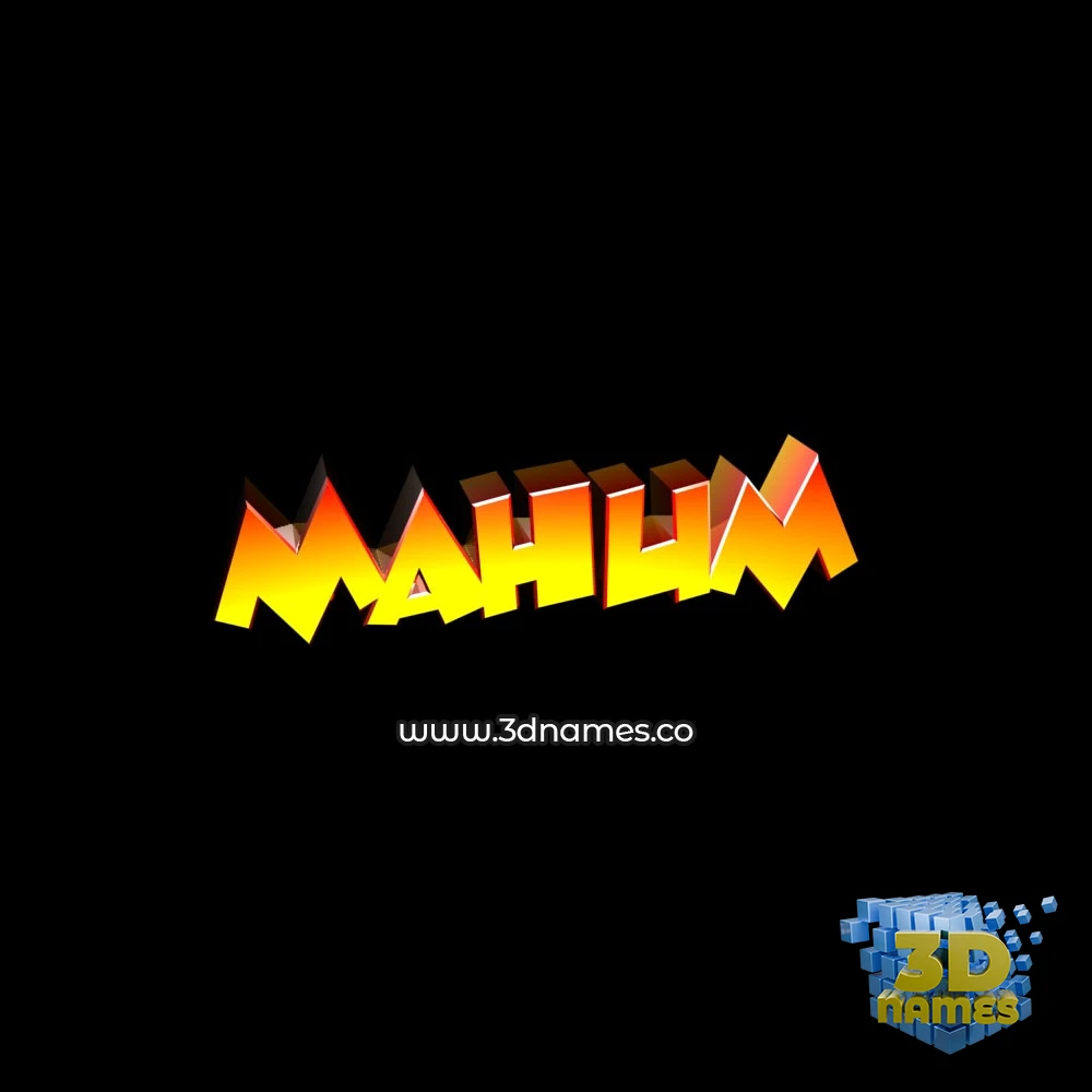 mahum in Black Background style - 3D name wallpaper