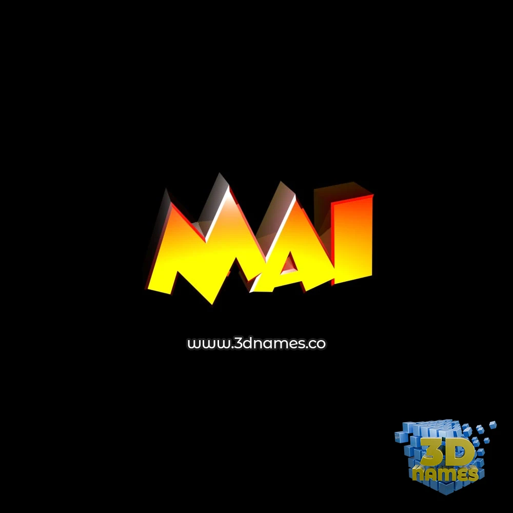 mai in Black Background style - 3D name wallpaper