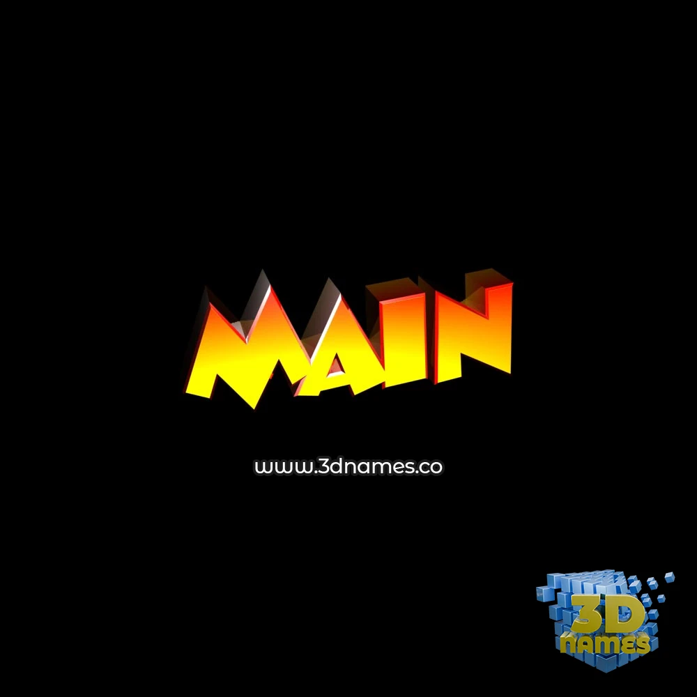 main in Black Background style - 3D name wallpaper