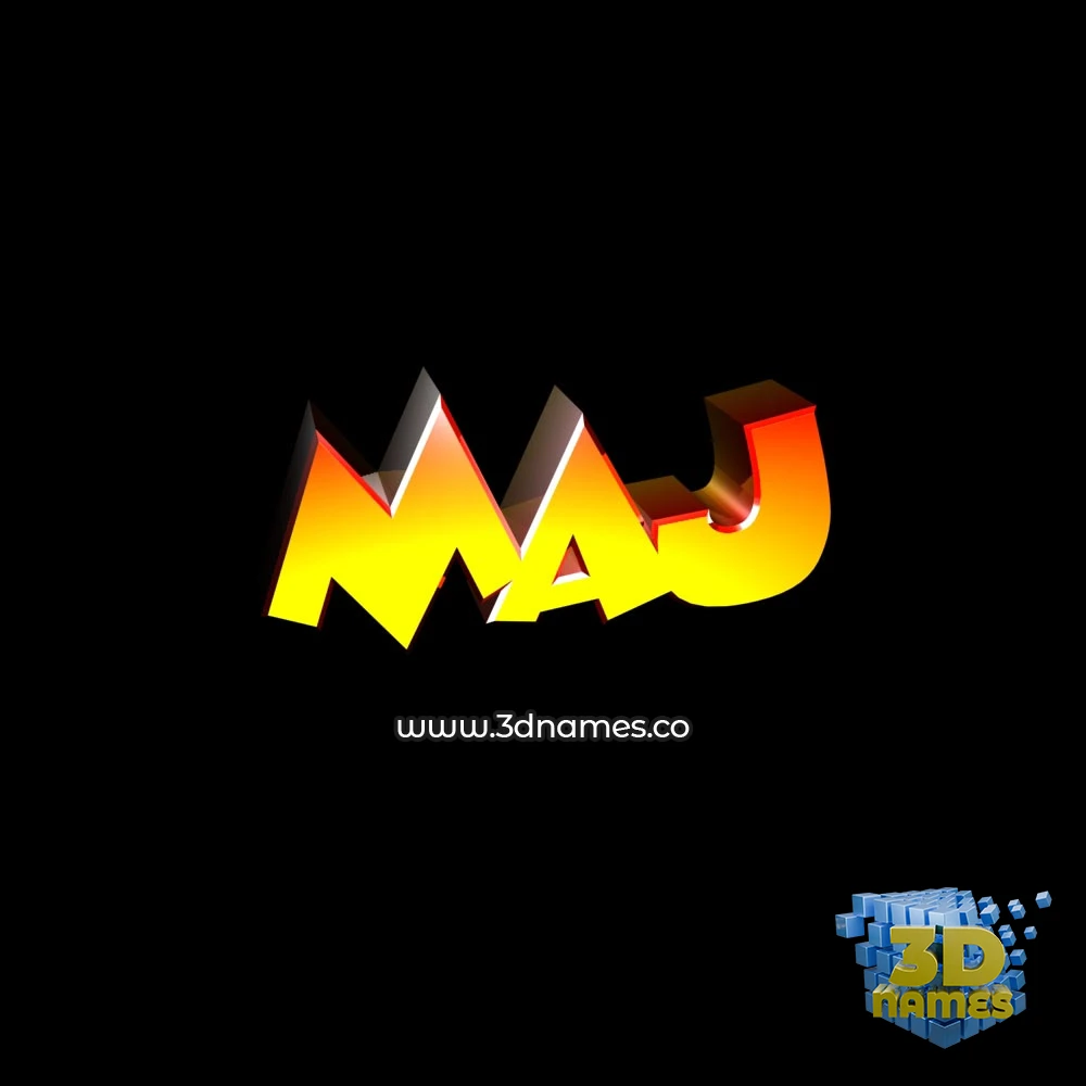 maj in Black Background style - 3D name wallpaper