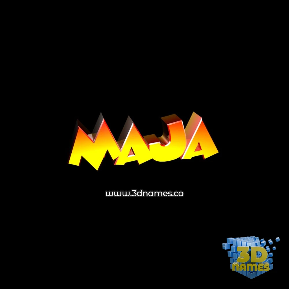 maja in Black Background style - 3D name wallpaper