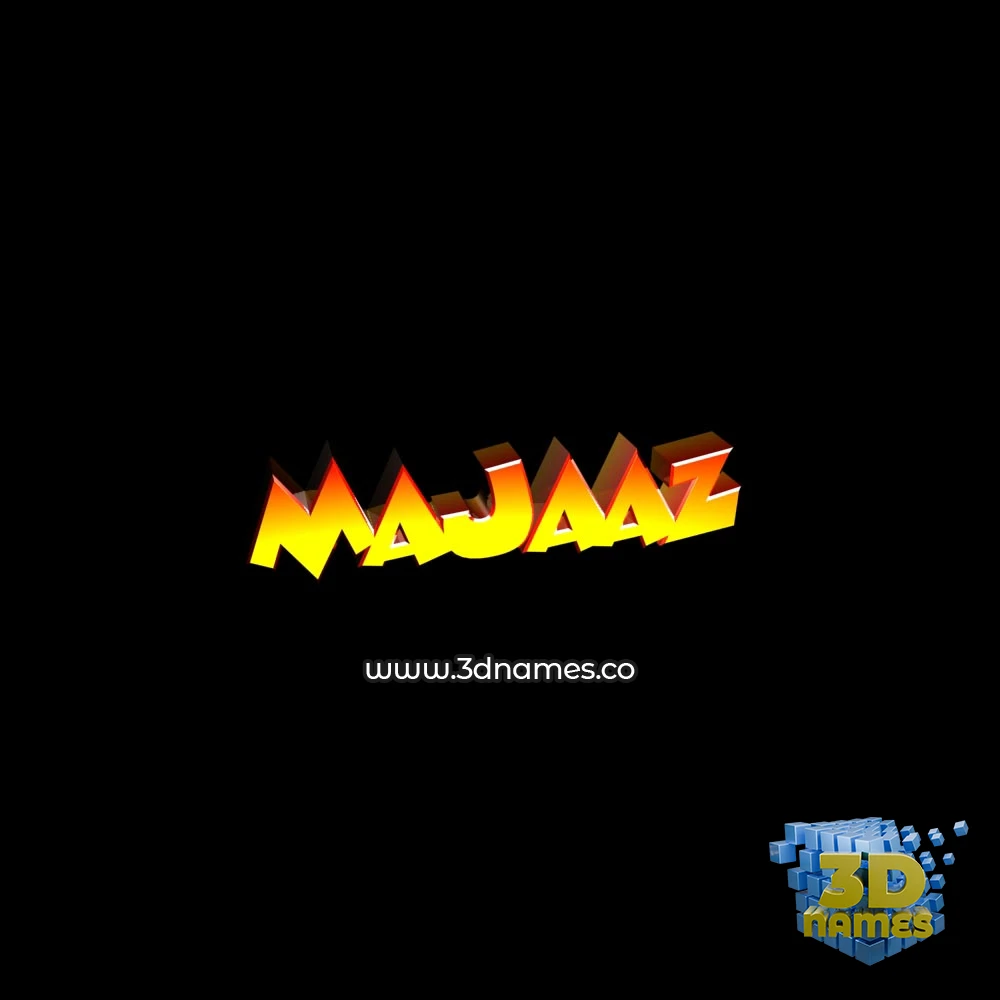 majaaz in Black Background style - 3D name wallpaper