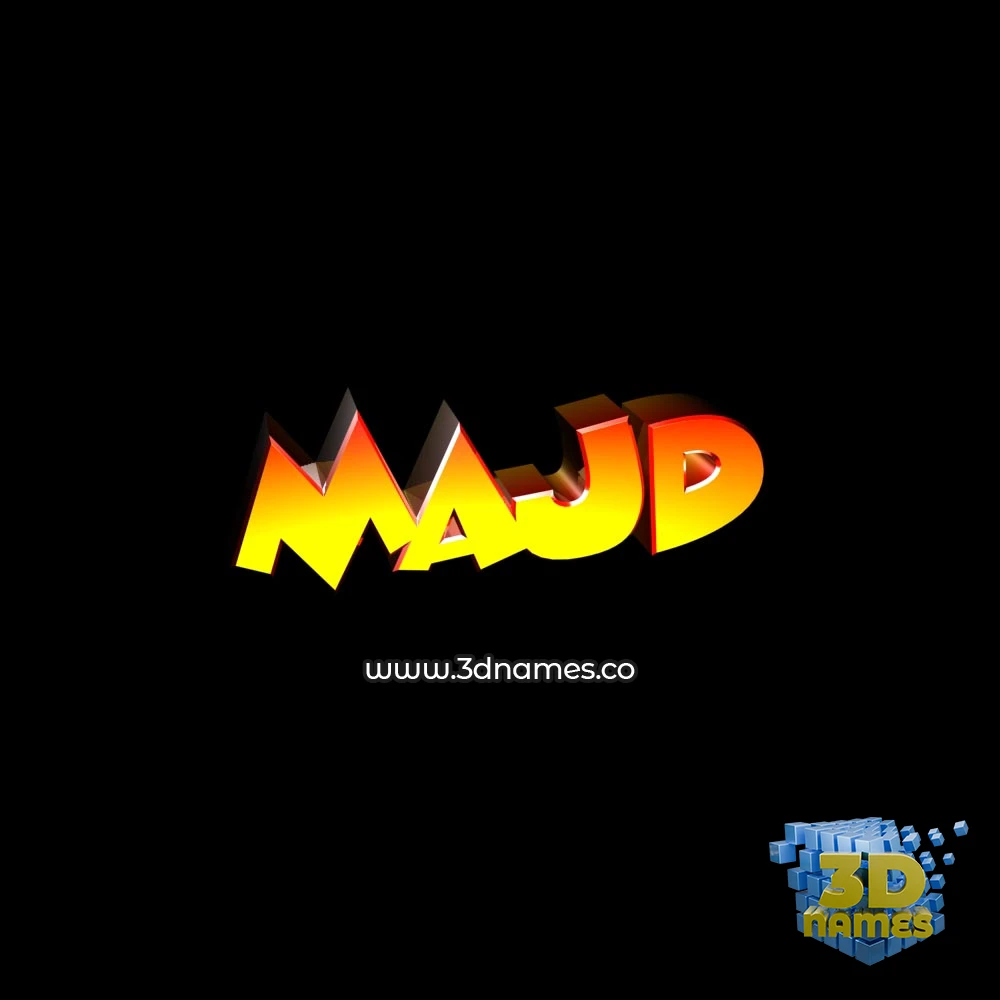 majd in Black Background style - 3D name wallpaper
