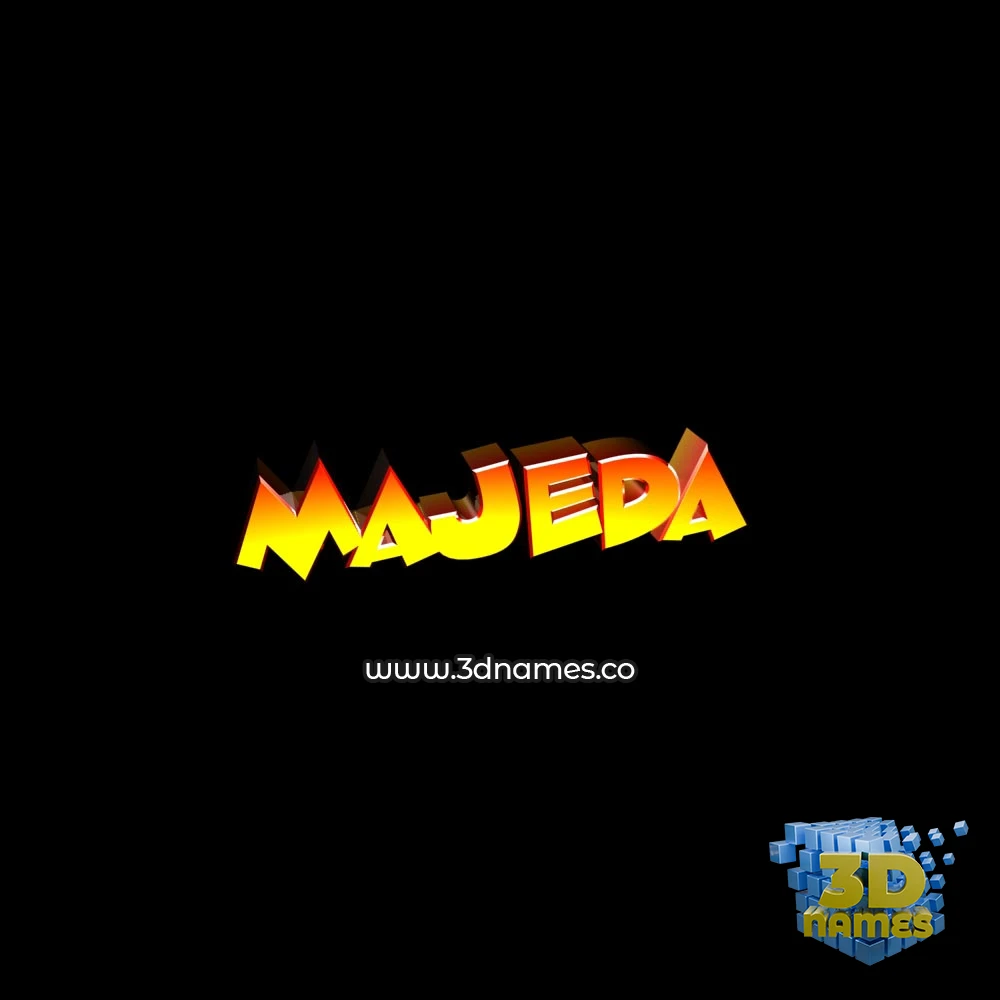majeda in Black Background style - 3D name wallpaper