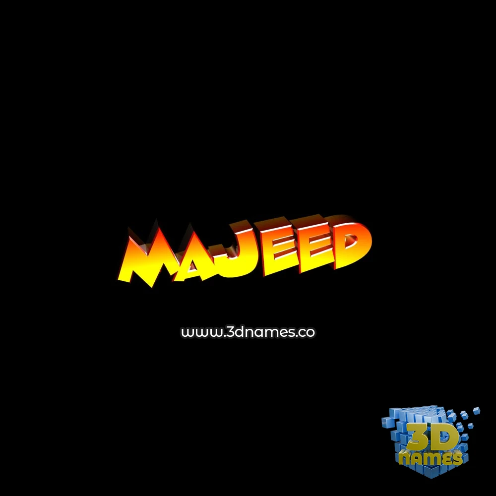 majeed in Black Background style - 3D name wallpaper