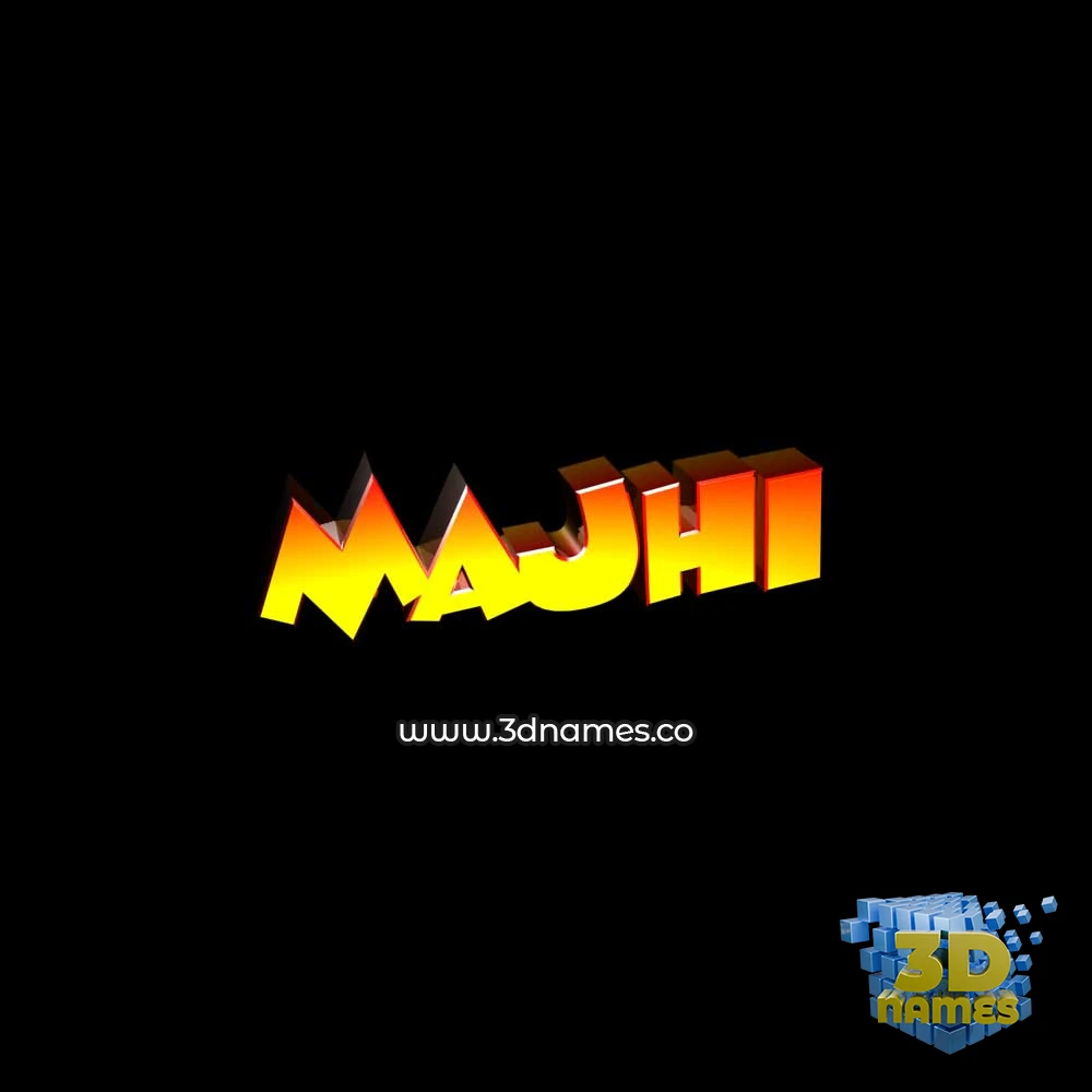 majhi in Black Background style - 3D name wallpaper
