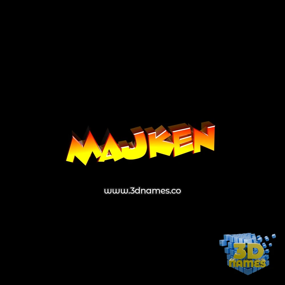 majken in Black Background style - 3D name wallpaper