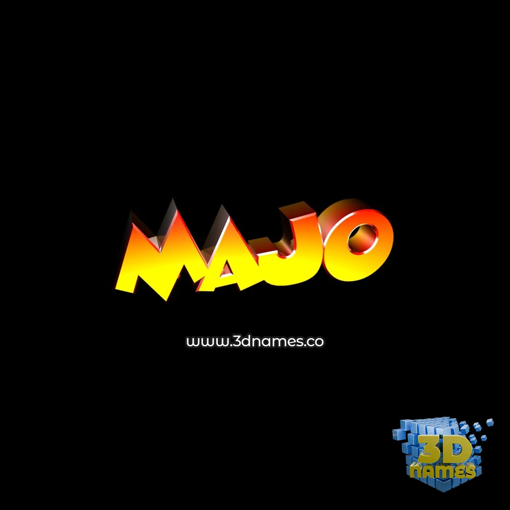 majo in Black Background style - 3D name wallpaper