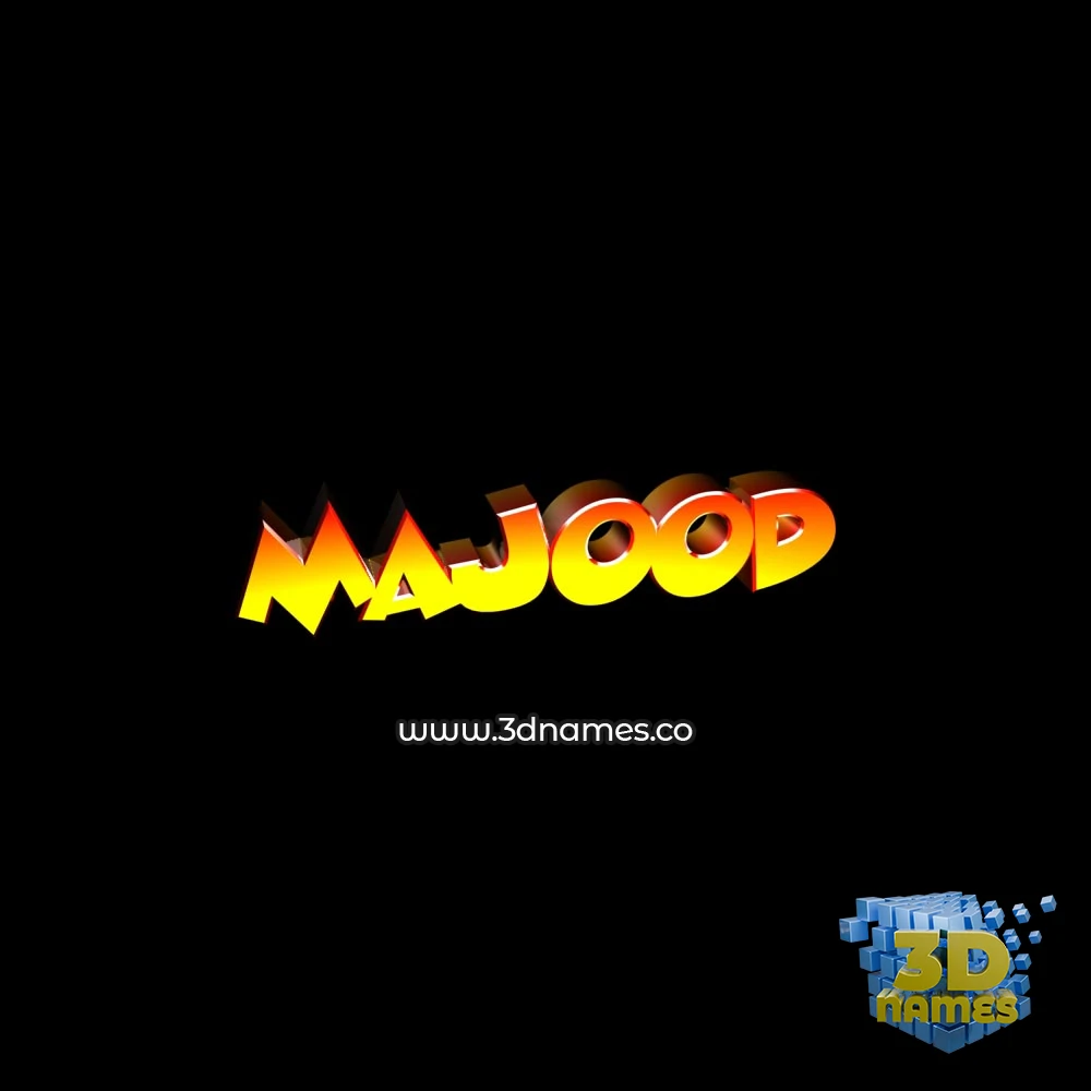 majood in Black Background style - 3D name wallpaper