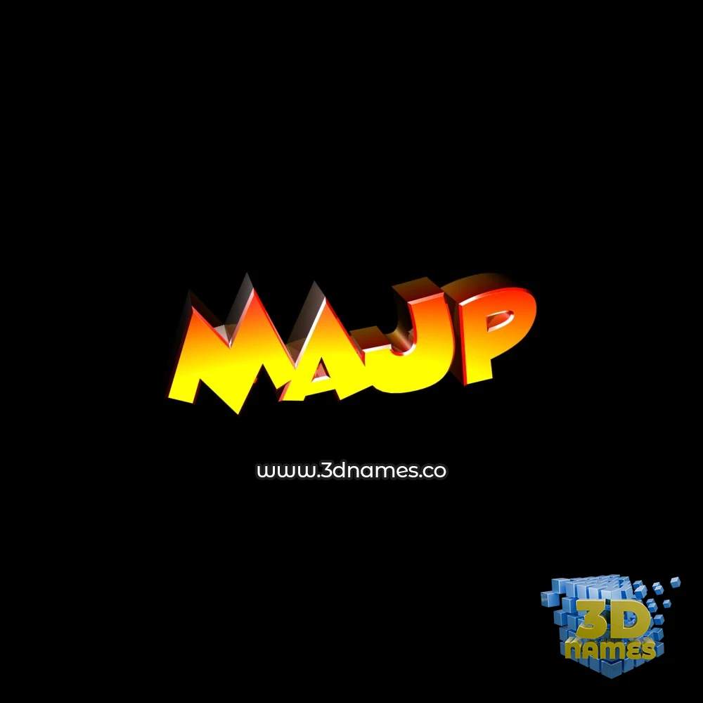 majp in Black Background style - 3D name wallpaper
