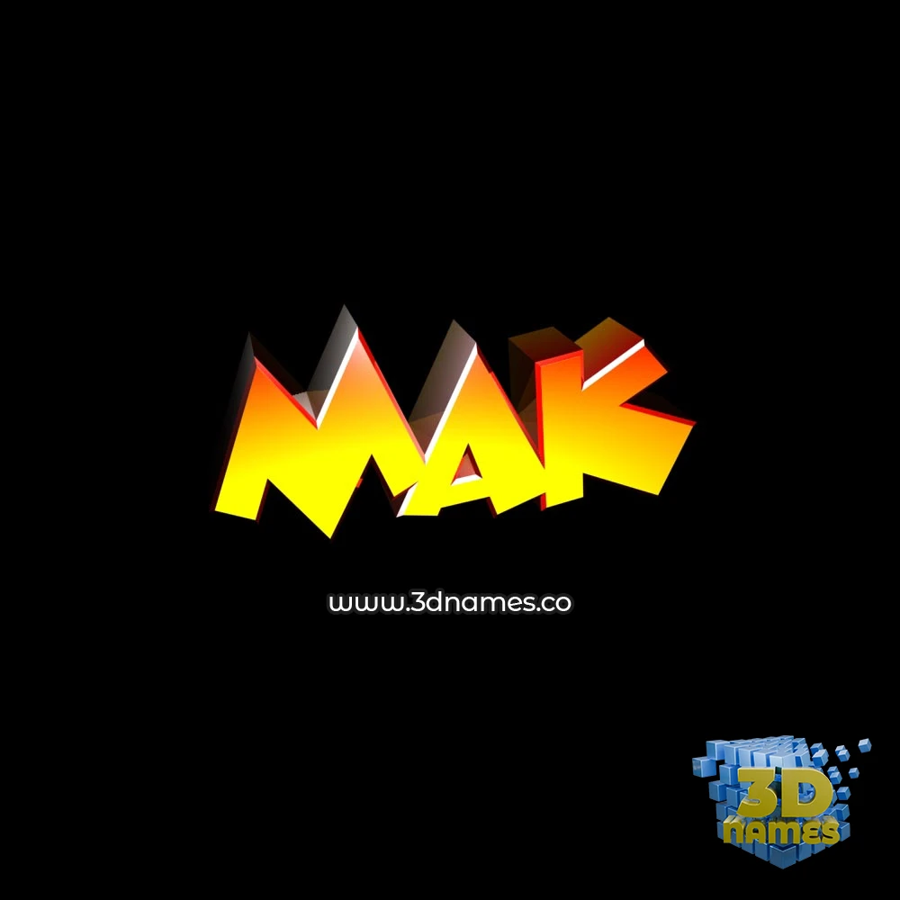 mak in Black Background style - 3D name wallpaper