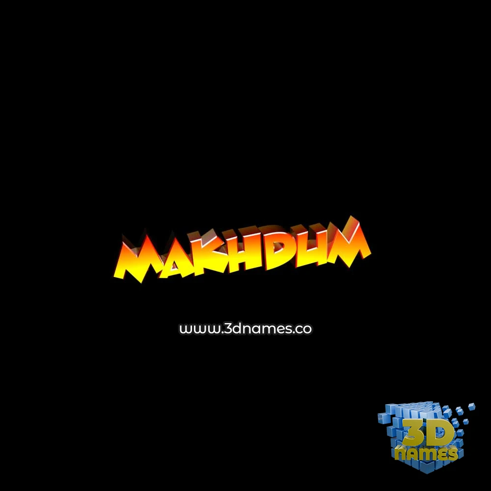 makhdum in Black Background style - 3D name wallpaper