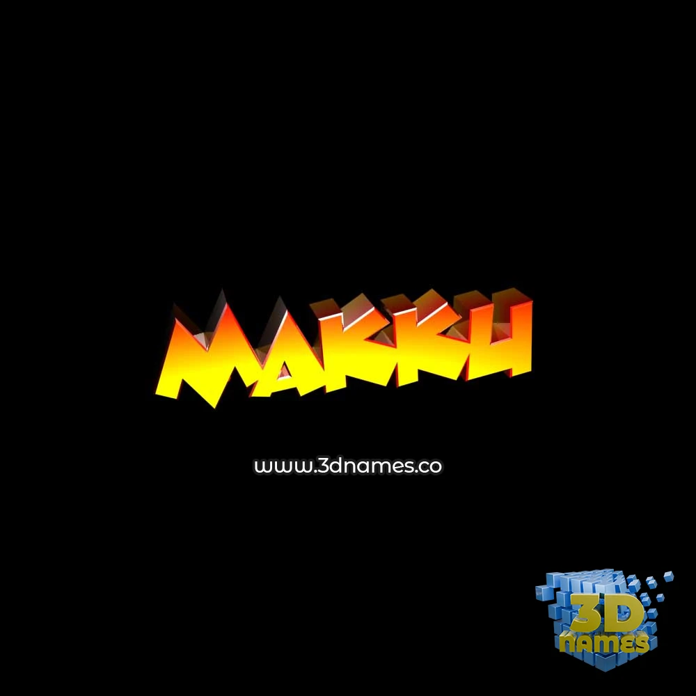 makku in Black Background style - 3D name wallpaper