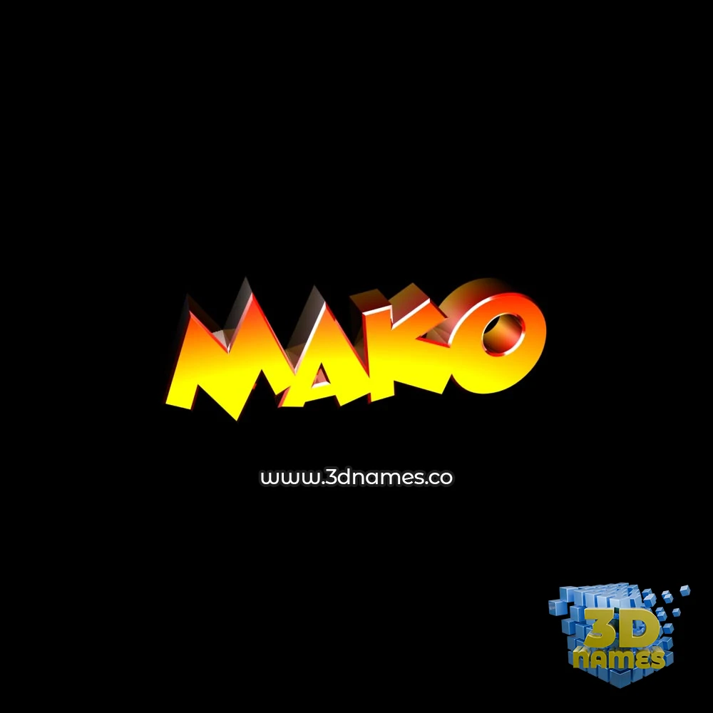 mako in Black Background style - 3D name wallpaper