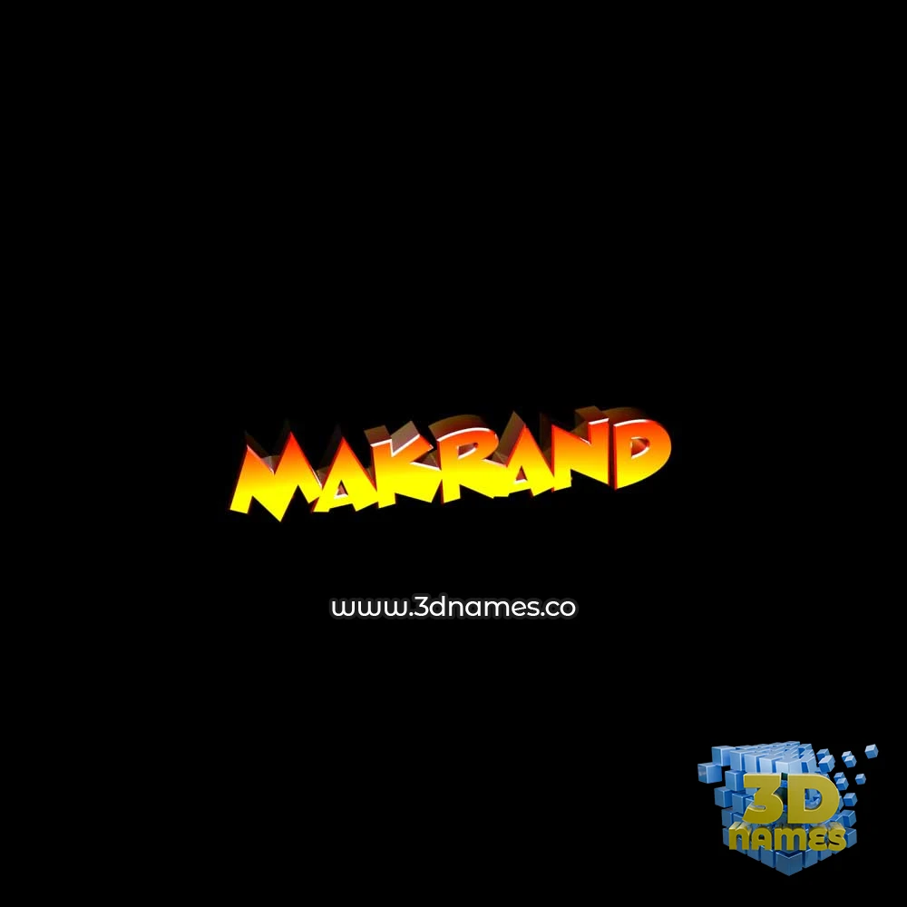 makrand in Black Background style - 3D name wallpaper