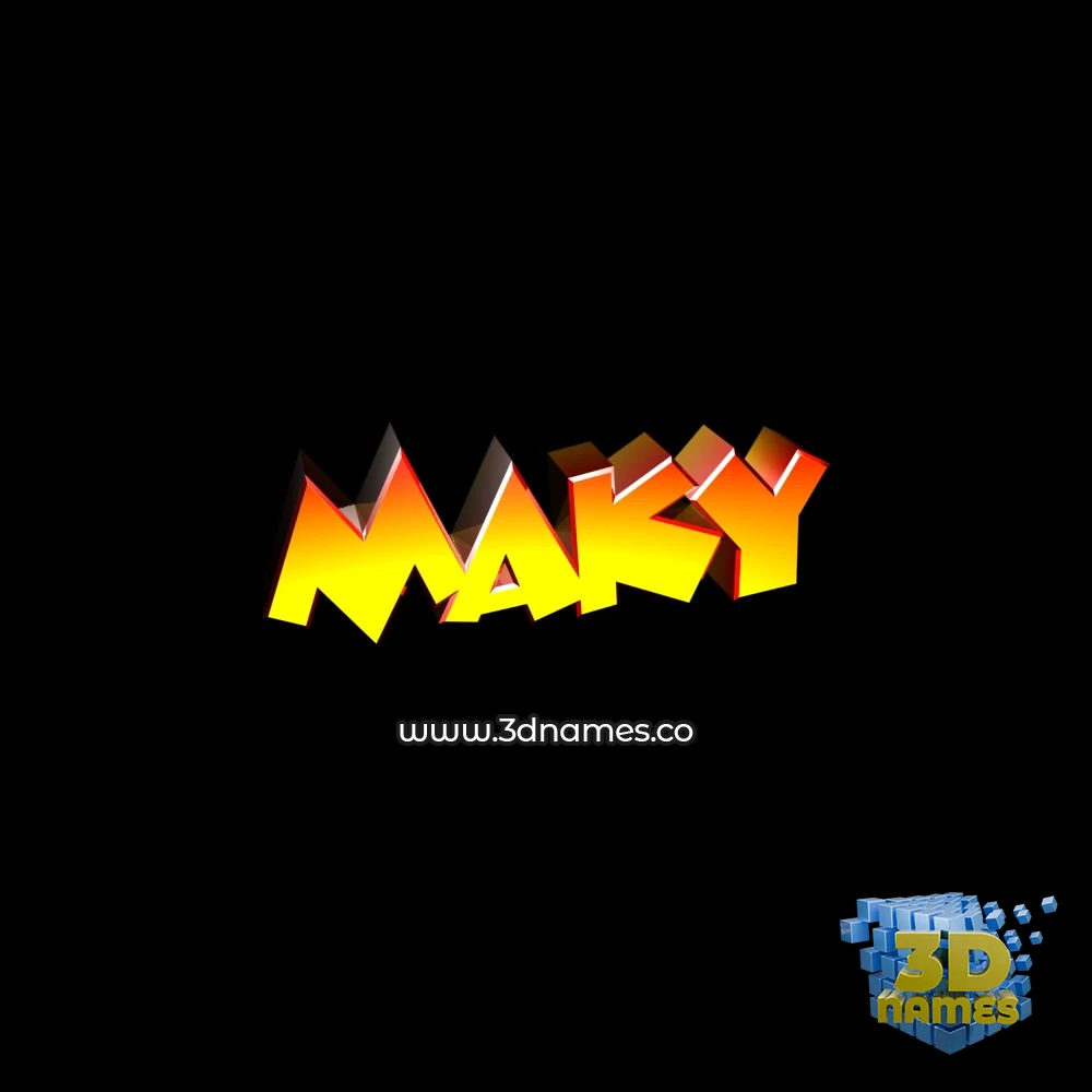 maky in Black Background style - 3D name wallpaper