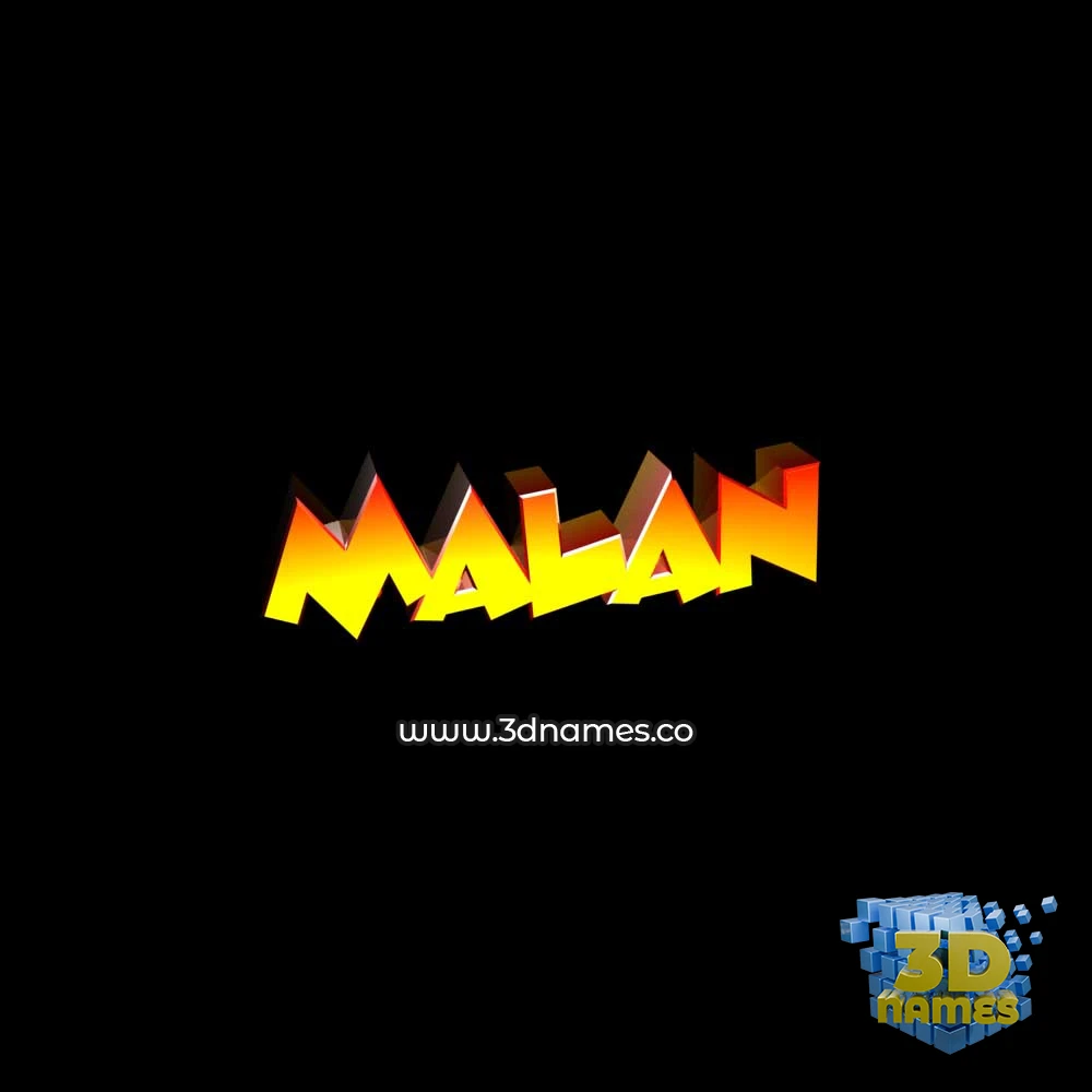 malan in Black Background style - 3D name wallpaper