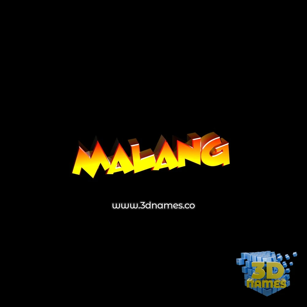 malang in Black Background style - 3D name wallpaper