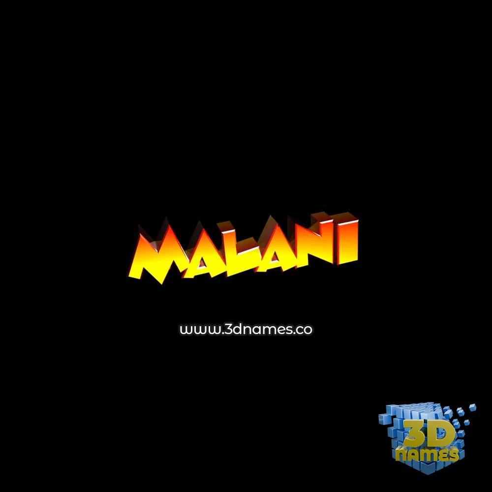 malani in Black Background style - 3D name wallpaper