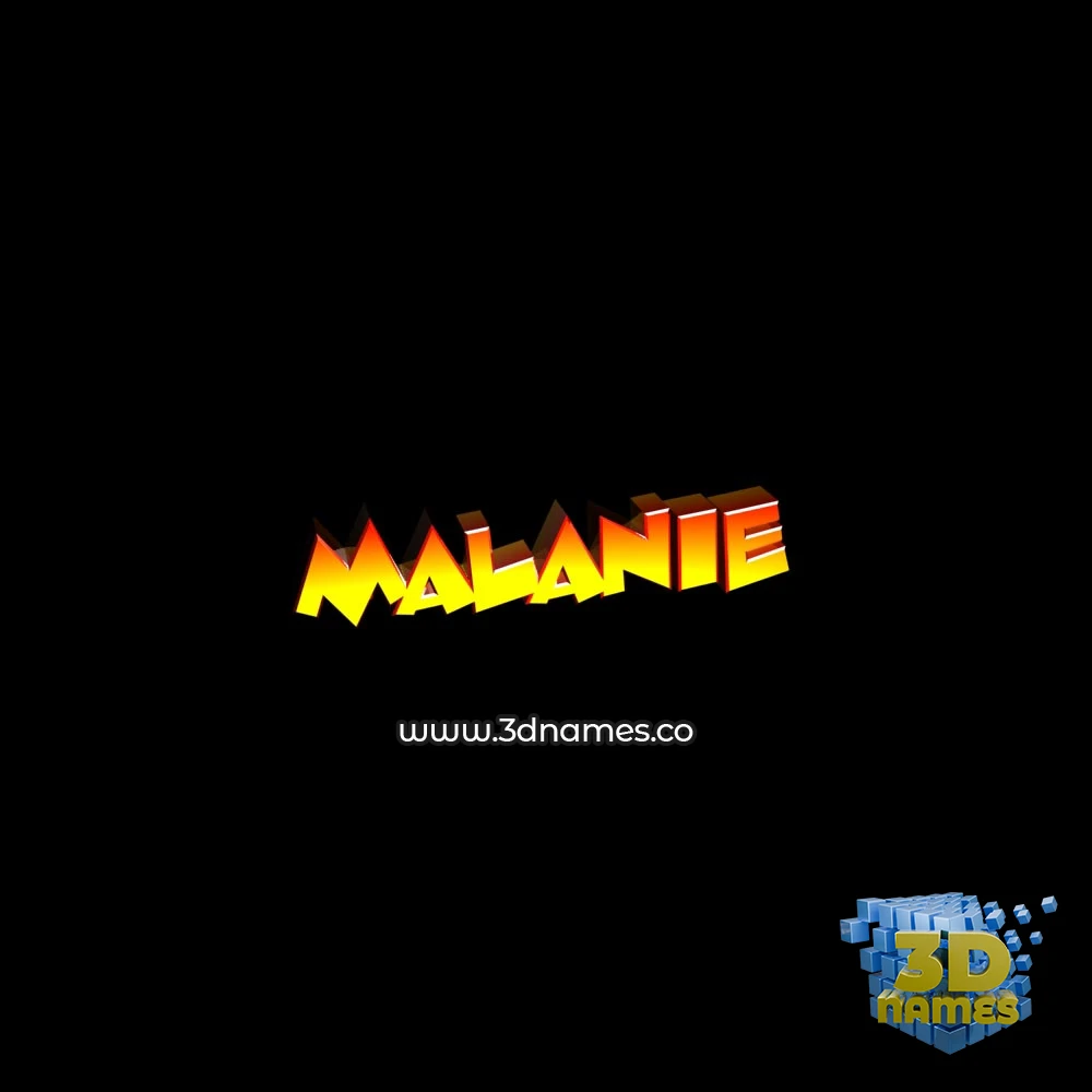 malanie in Black Background style - 3D name wallpaper