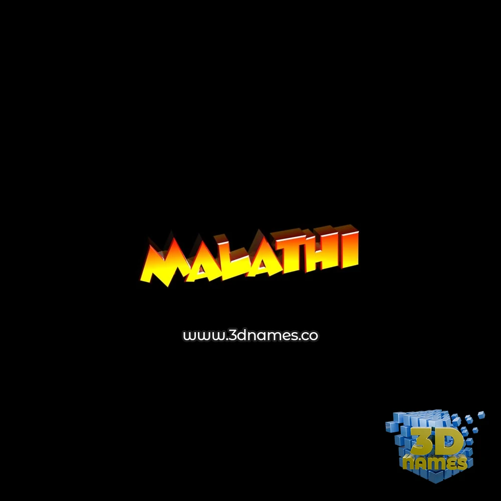 malathi in Black Background style - 3D name wallpaper
